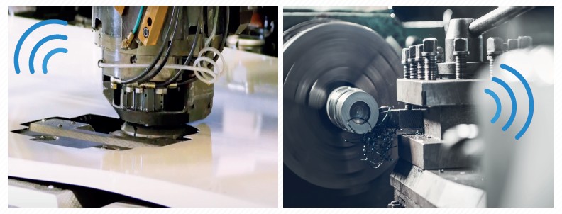 Noise and vibration sources in factory machinery