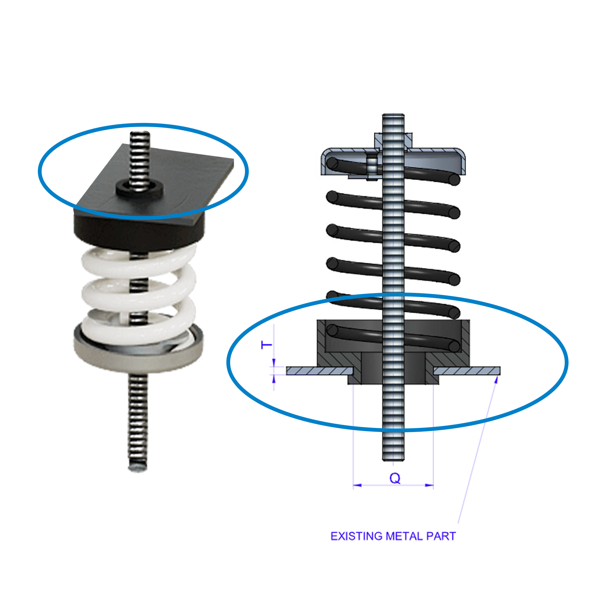 VT SV installation detail on existing metal part